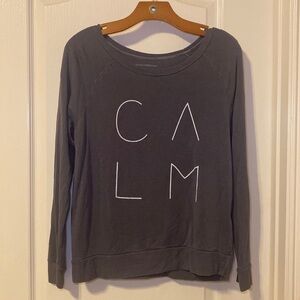 Good hYOUman Women’s Calm Jordyn Grey Sweatshirt Long Sleeve Top Size Small EUC